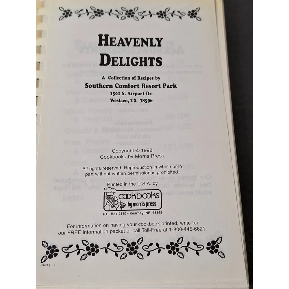 Heavenly Delights Cookbook A Collection Of Recipes By Southern Comfort Gourmets - Picture 2 of 10